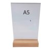Stojan na leták A5 vertikální plexi dřevo1