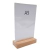 Stojan na leták A5 vertikální plexi dřevo2