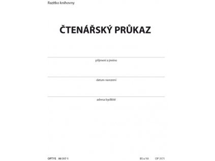 Čtenářský průkaz - skládaný list1