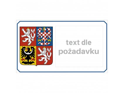 Státní znak ČR + text vertikální