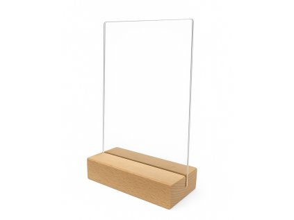 Stojan na letak A5 vertikalni plexi dřevo1