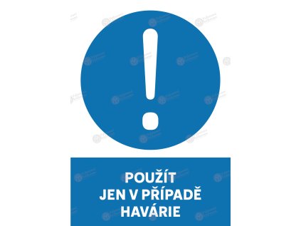 samolepka pouzit jen v pripade havarie