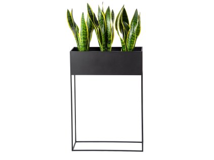 Černý květináč na podstavci 80 cm 1