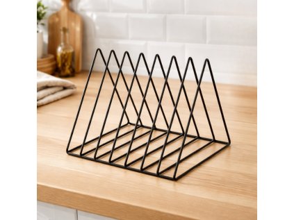 Stojan na LP desky a knihy trojúhelníkový černý1