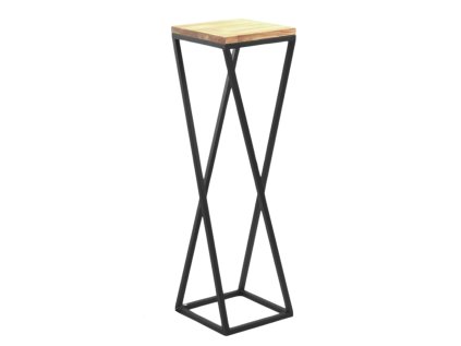 Stojan na květiny SPIRAL WOODEN černý 80 cm 1