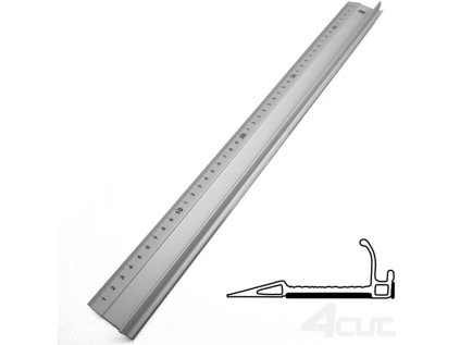 Bezpečnostní ALU řezací pravítko s nerezovou lištou 45 cm 1