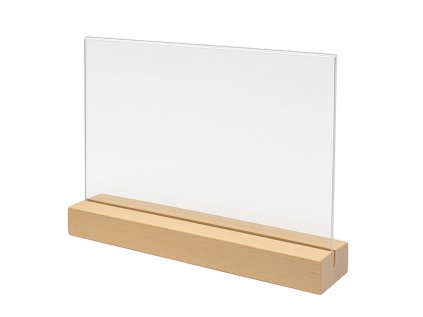 Stojan na letak A4 horizontalni plexi dřevo1
