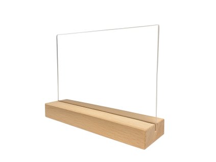 Stojan na letak A5 horizontalni plexi dřevo1