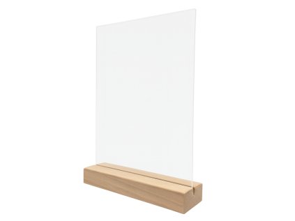 Stojan na letak A3 vertikalni plexi dřevo1