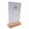 Stojan na leták A5 vertikální plexi dřevo2