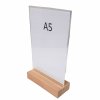 Stojan na leták A5 vertikální plexi dřevo3