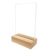 Stojan na letak A6 vertikalni plexi dřevo1