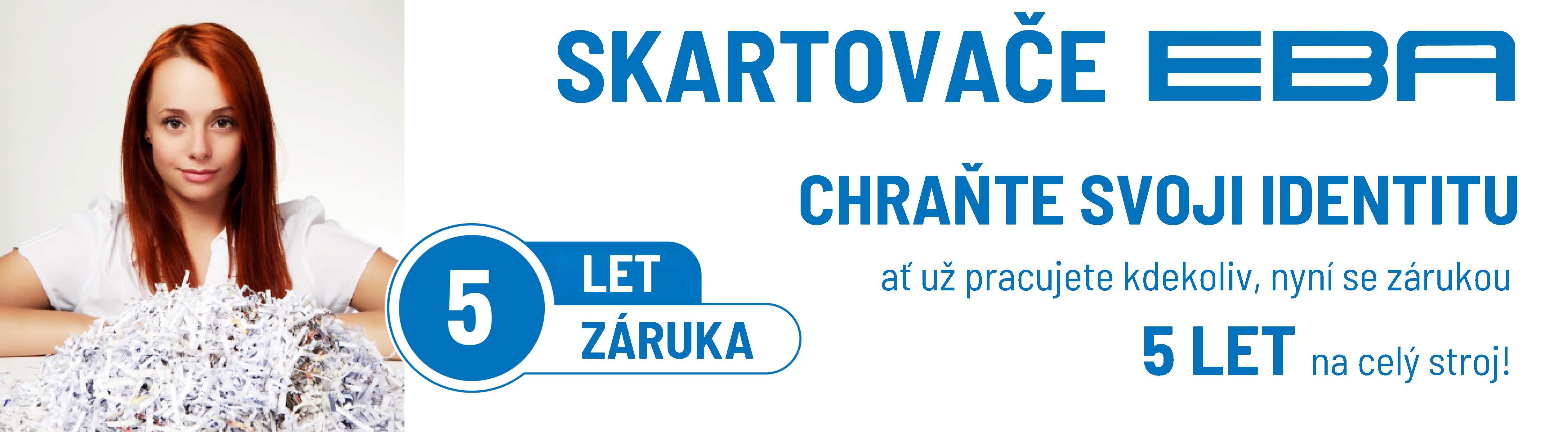 5 let záruka na skartovače EBA