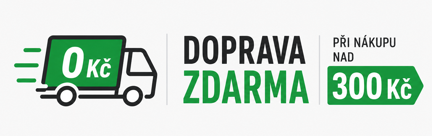 Doprava zdarma při nákupu nad 300Kč a dopravě do parcelshopu