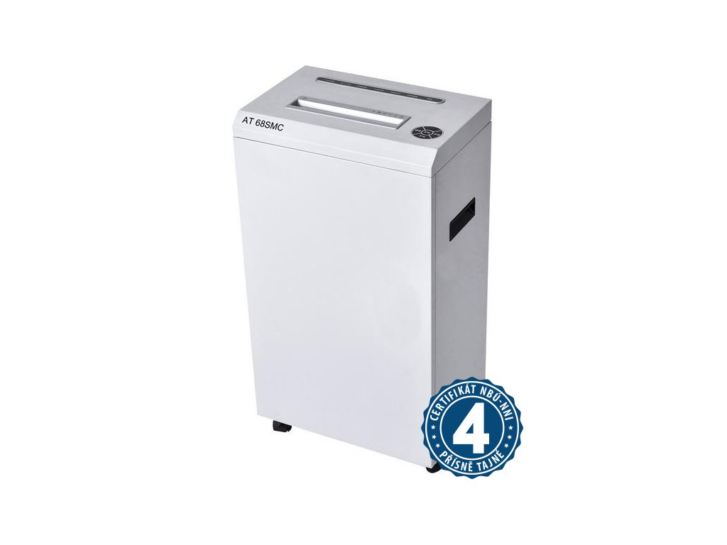 Skartovací stroj AT-68 SMC, řez 1x2 mm, robustní celoplechový