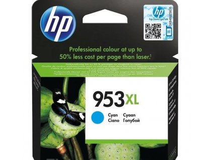 HP 953XL azurová inkoustová kazeta, F6U16AE originální