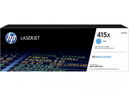 HP 415X Cyan LaserJet Toner Cartridge, W2031X originální