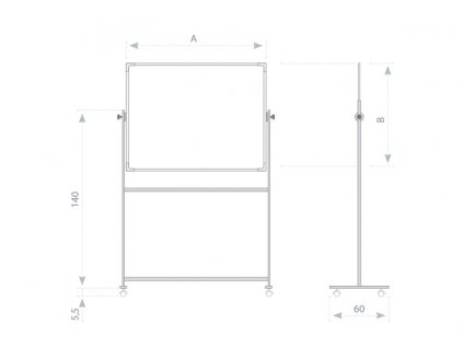Magnetická oboustranná tabule 150x100cm s keramickým povrchem