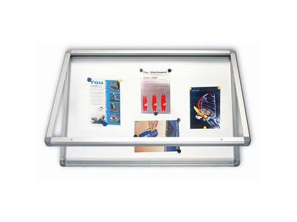 Venkovní horizontální vitrína 70x53 cm (4xA4), voděodolný ALU rám, magnetický vnitřek