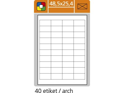 Samolepící etikety pro laserový a inkoustový tisk 48,5 x 25,4 mm
