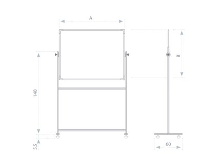Magnetická oboustranná tabule Premium 150x100cm s lakovanou deskou