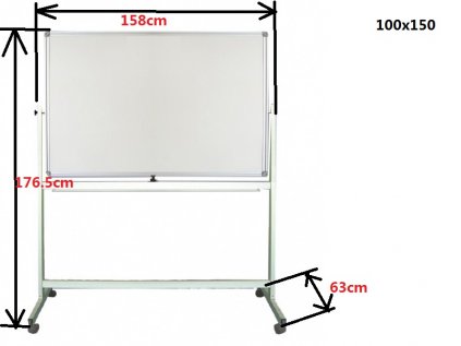 Magnetická oboustranná tabule Arta 150x100cm, mobilní a otočná