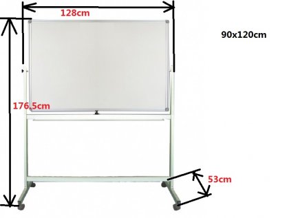 Magnetická oboustranná tabule Arta 120x90cm, mobilní a otočná