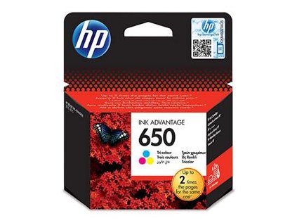 HP 650 tříbarevná inkoustová kazeta, CZ102AE, 5ml originální