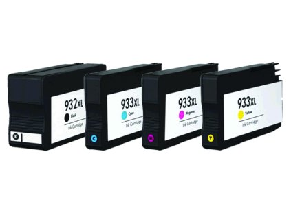 HP CN053A,CN054A, CN055A, CN056A - kompatibilní sada 932XL BK + 933XL CMY s čipy