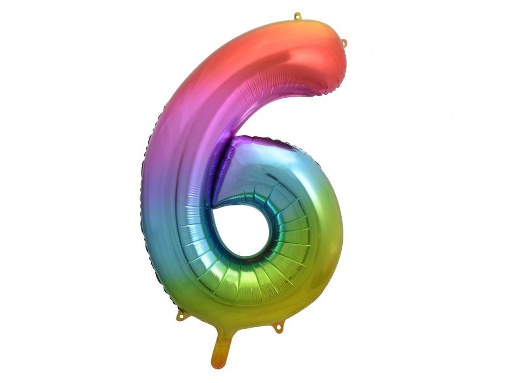 Fóliová číslice - rainbow 6 - 85cm