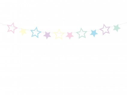Girlanda pastelové hvězdy