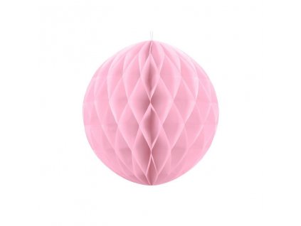 Dekorační papírová koule Honeycomb světle růžová