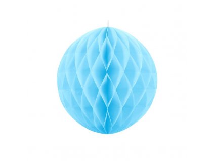 Dekorační papírová koule Honeycomb světle modrá