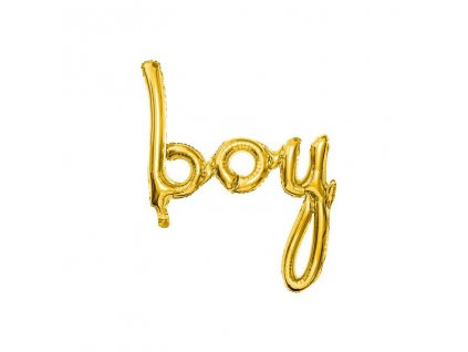Fóliový balónkový nápis BOY zlatý