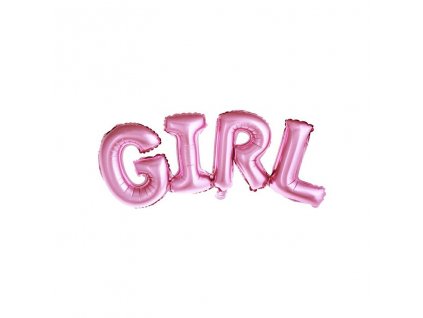 Fóliový balónkový nápis GIRL růžový