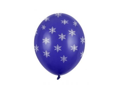 Latexový balónek 30cm modrý Vánoční vločka