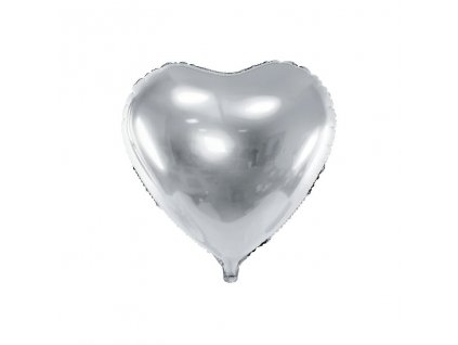 Fóliový balónek srdce stříbrné 45cm