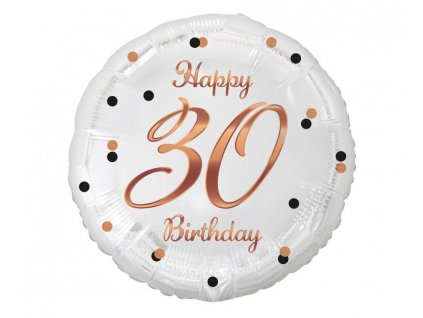 Fóliový balónek kruh bílo zlatý 30.narozeniny
