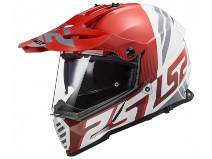 Endurová helma LS2 MX436 PIONEER EVO EVOLVE RED WHITE