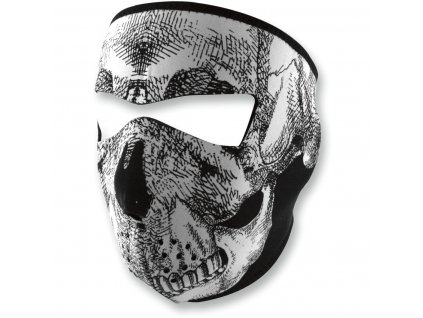Maska ZANHEADGEAR - bílá lebka