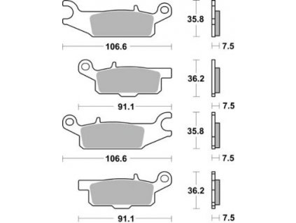 Brzdové destičky na Yamaha YFM 700 Grizzly sada přední