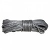 grey synthetic rope 10 mm x 28 m with thimble and hook mbl 105t