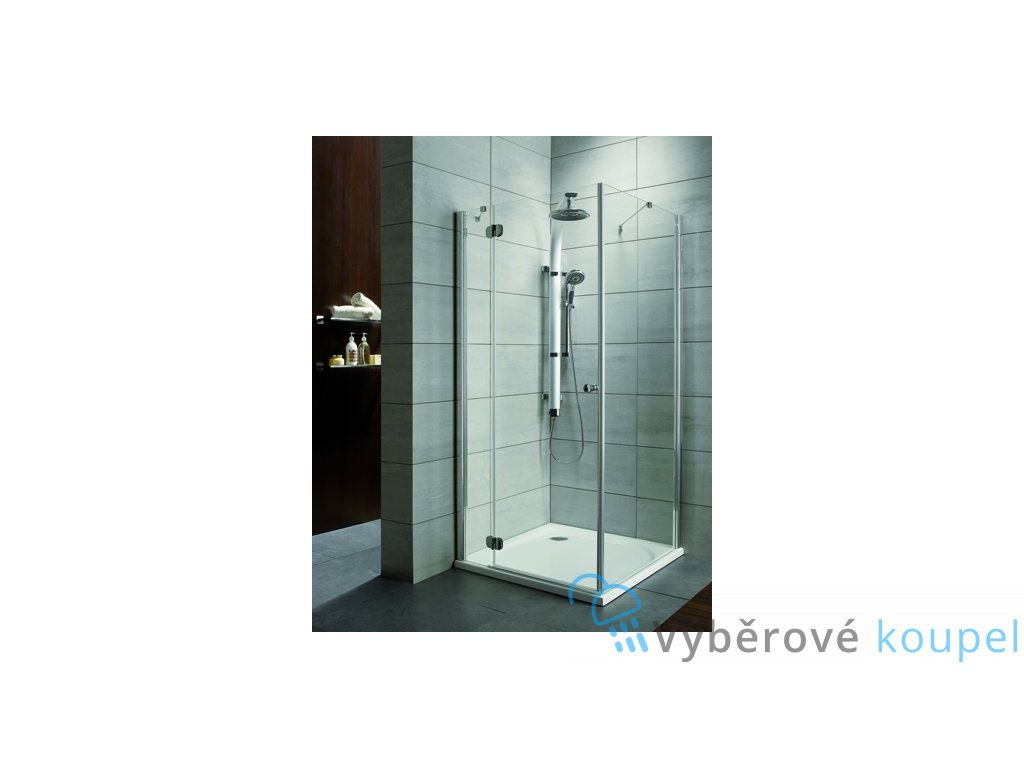 Radaway Torrenta KDJ čtvercový sprchový kout, šířka 90cm, fix + otevírací dveře, čiré číre sklo (Umiestnenie dverí Pravé dvere)