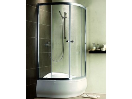 54857 radaway premium plus a1700 ctvrtkruhovy sprchovy kout s hlubokou vanickou sirka 80cm posuvne dvere cire sklo