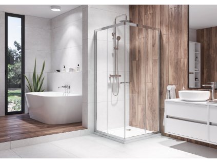Aquatek Holiday A4 80, čtvercový sprchový kout, šířka 80cm, posuvné dveře (Farba skla Sklo číre)