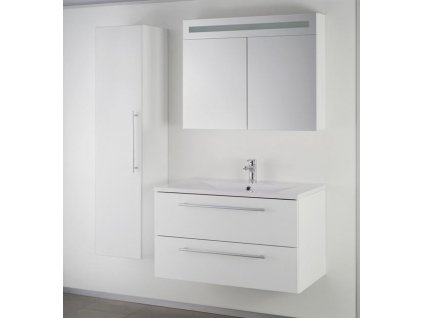 Sanotechnik Fiora koupelnový nábytek, 90cm, bílý (Varianta se zrcadlovou a boční skříňkou)
