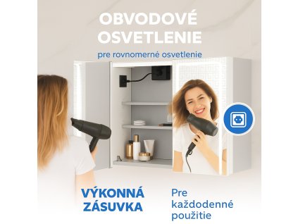 59294 hapa design milano zrcadlova skrinka 60cm bila s led osvetlenim