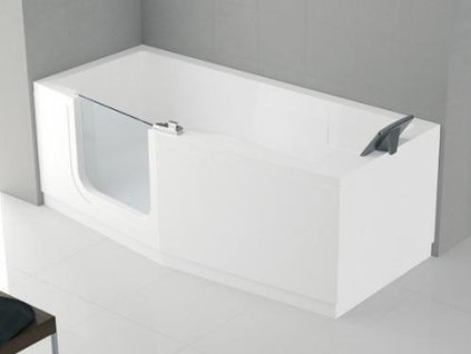 Santech Novellini Iris akrylátová vana s dvířky levá 180x85 cm (Čelní panel S čelním a bočním panelem)