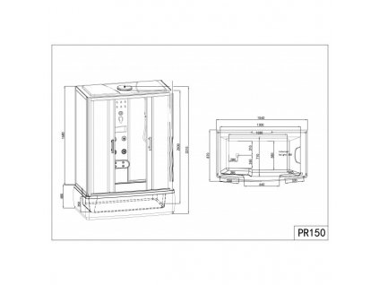 59609 sanotechnik nevada 150 sprchovy box s vanou obdelnik 150x85x223cm