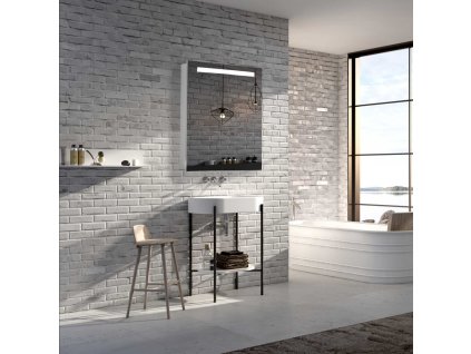 60191 hapa design san marino superflat hlinikova zrcadlova skrinka 50cm bila s led osvetlenim